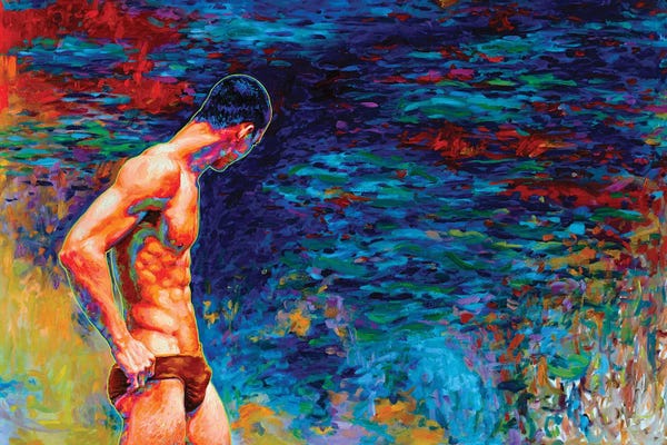 Mysterious Vision At The Evening Pond (Right Panel)