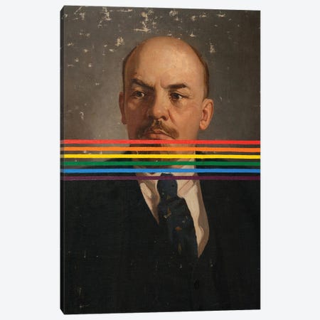 Rainbow Lenin Canvas Print #OBA215} by Oleksandr Balbyshev Art Print