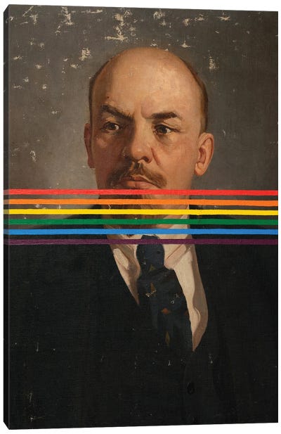 Rainbow Lenin Canvas Art Print - Oleksandr Balbyshev