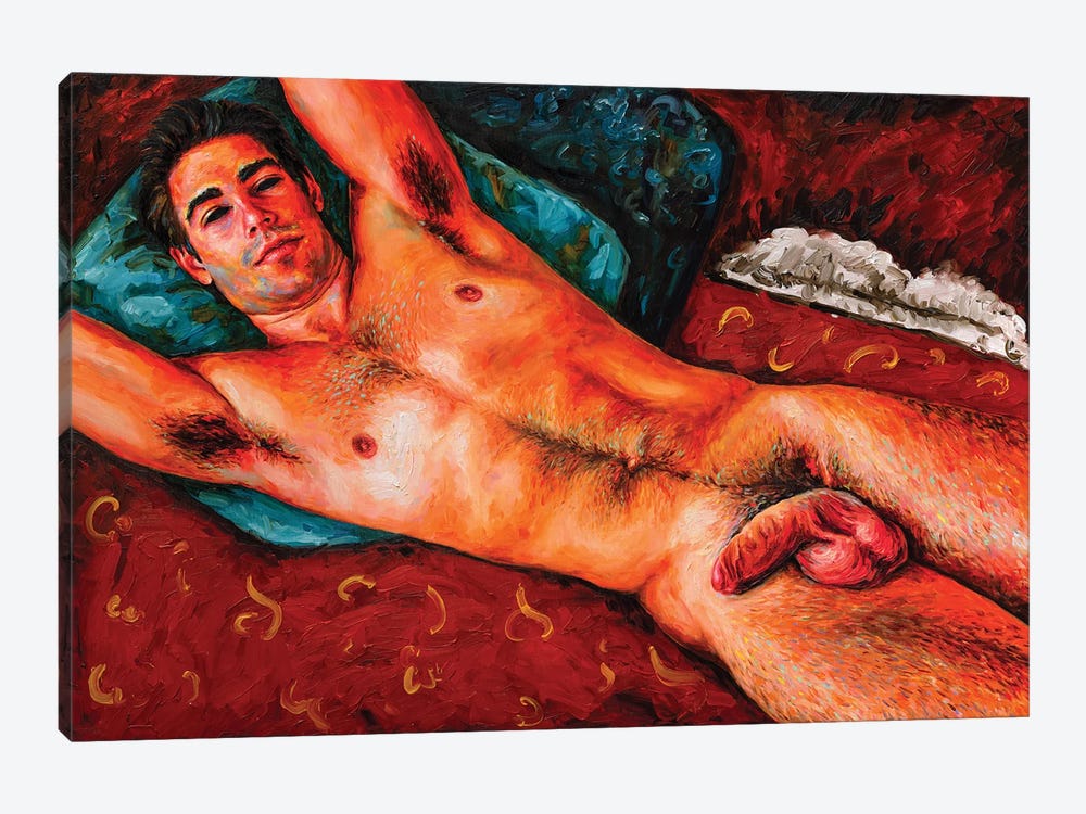 Red Nude by Oleksandr Balbyshev 1-piece Canvas Art Print