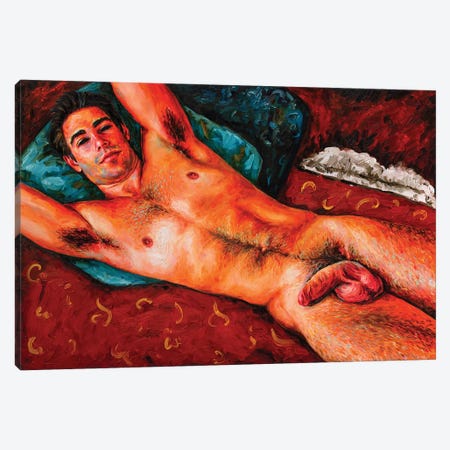 Red Nude Canvas Print #OBA216} by Oleksandr Balbyshev Art Print