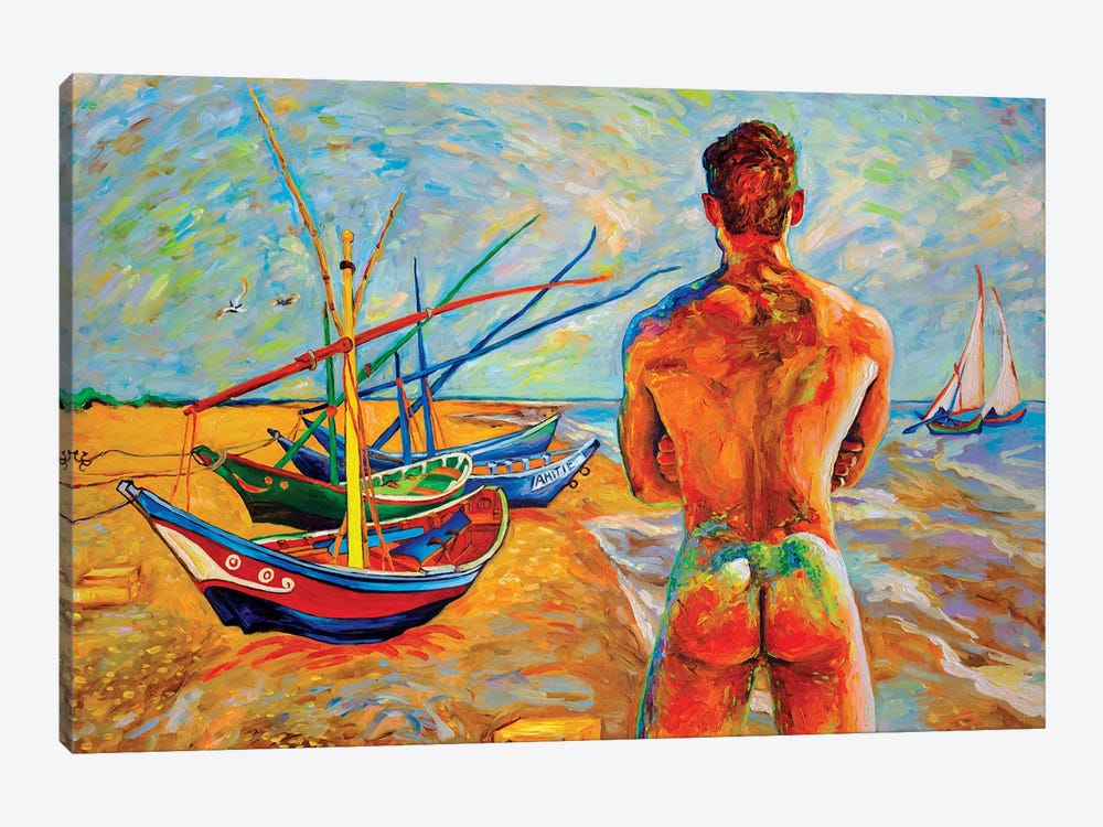 Bather With Fishing Boats by Oleksandr Balbyshev 1-piece Canvas Wall Art
