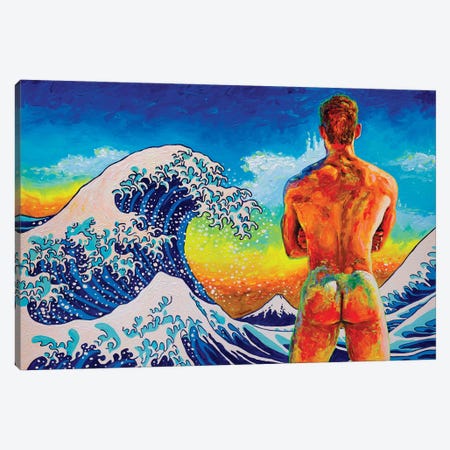 Bather With The Great Wave Canvas Print #OBA220} by Oleksandr Balbyshev Canvas Art Print