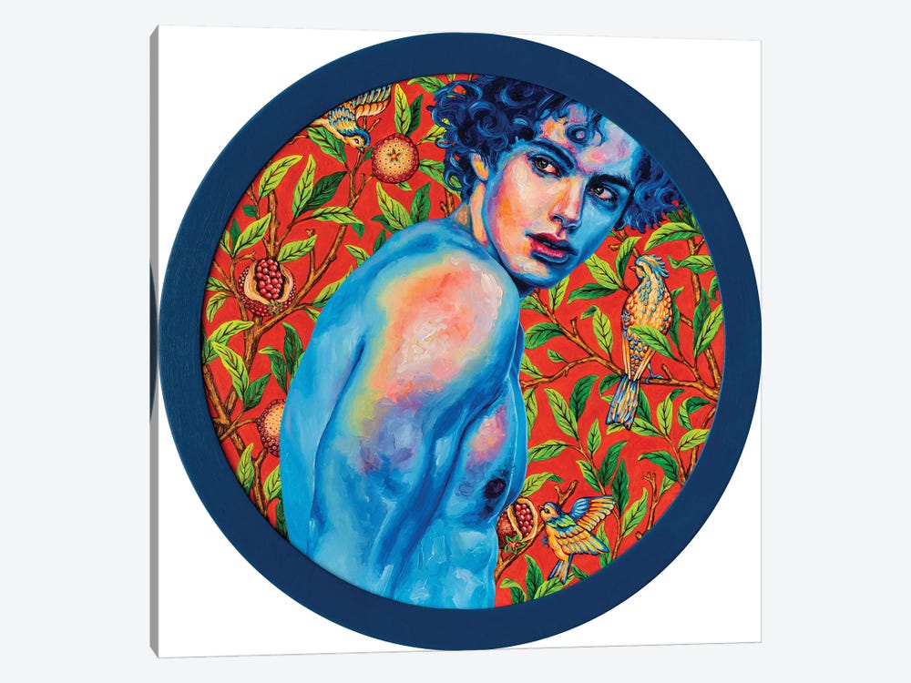 Blue Skin On Red by Oleksandr Balbyshev 1-piece Canvas Print