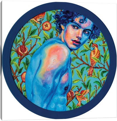 Blue Skin On Blue Canvas Art Print - Art by LGBTQ+ Artists