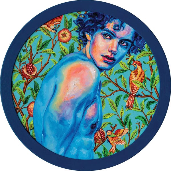 Prismatic Portraits: Blue Skin On Blue by Oleksandr Balbyshev