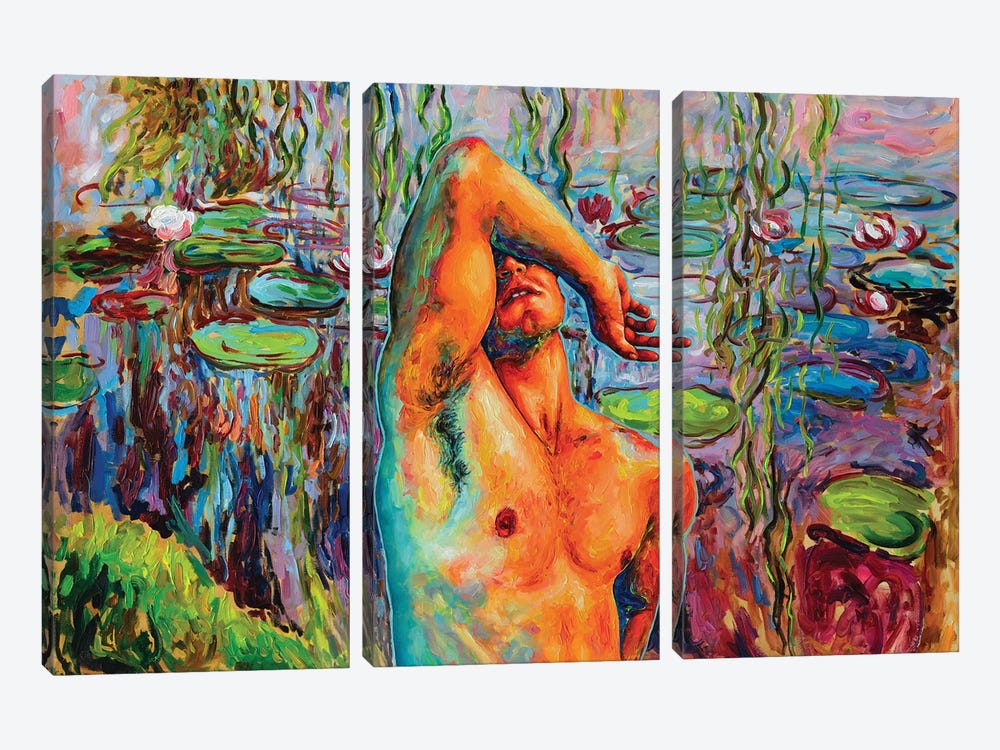 Hot Day At The Lily Pond by Oleksandr Balbyshev 3-piece Art Print
