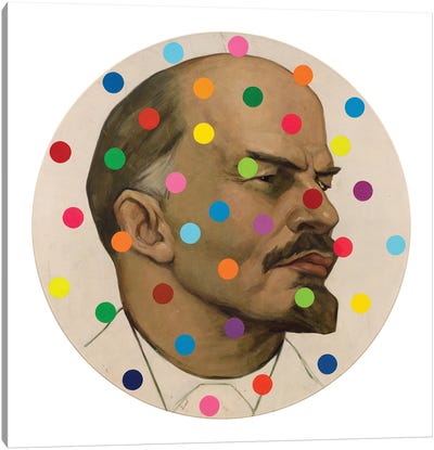Round Lenin Canvas Art Print - Polka Dot Patterns