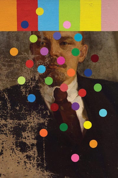 Lenin With Color Bars And Circles by Oleksandr Balbyshev acrylic art print