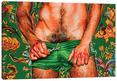 Green Shorts Canvas Art Print - Oleksandr Balbyshev