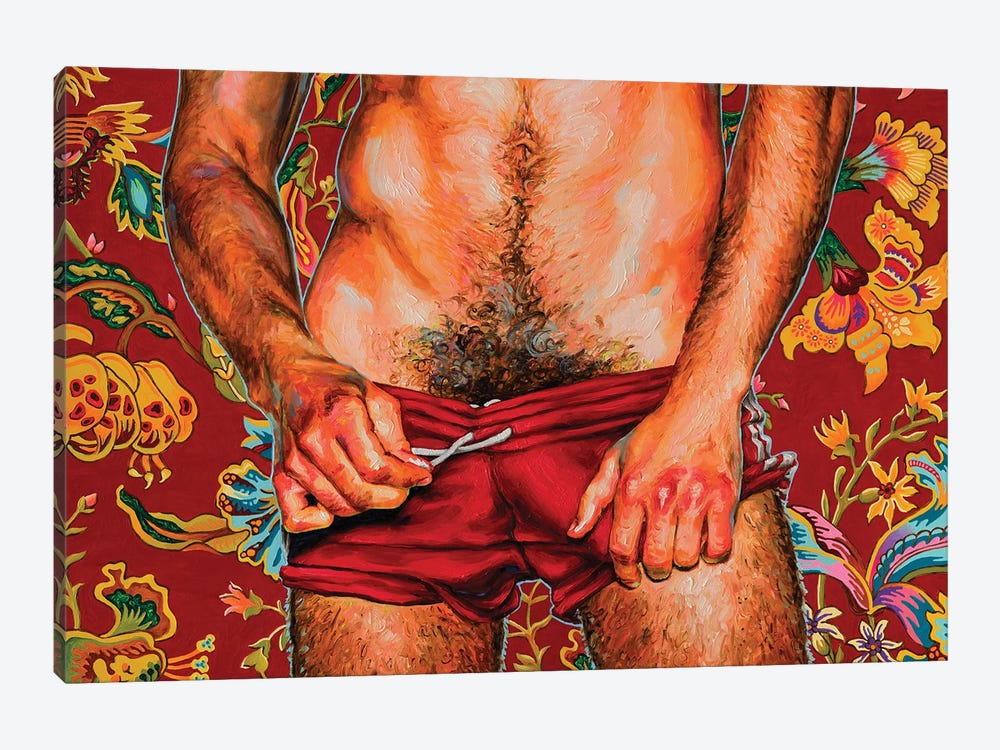 Red Shorts by Oleksandr Balbyshev 1-piece Art Print