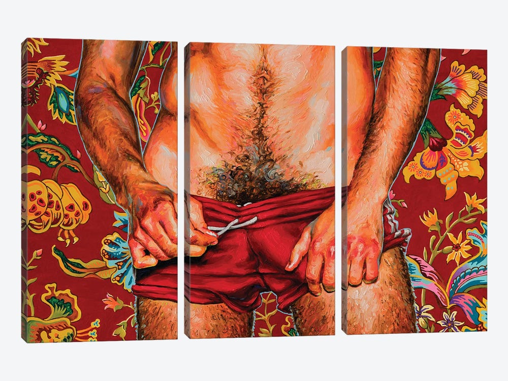 Red Shorts by Oleksandr Balbyshev 3-piece Art Print
