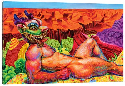 Dragon At The Grand Canyon Canvas Art Print - Oleksandr Balbyshev