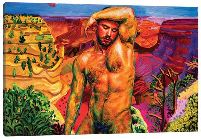 Nude In The Grand Canyon Canvas Art Print - Oleksandr Balbyshev