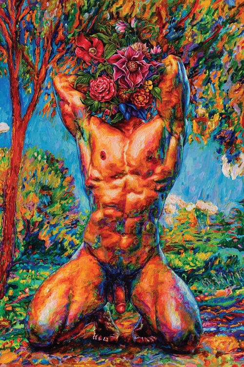 Nude With A Flower Face