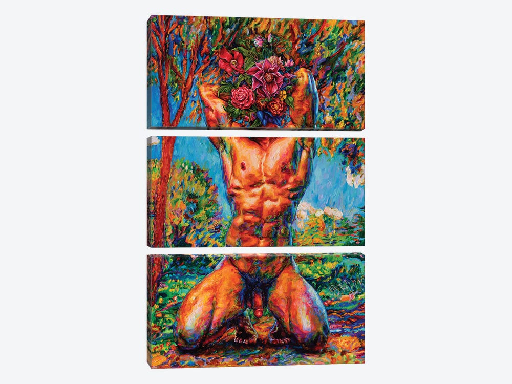 Nude With A Flower Face by Oleksandr Balbyshev 3-piece Canvas Artwork