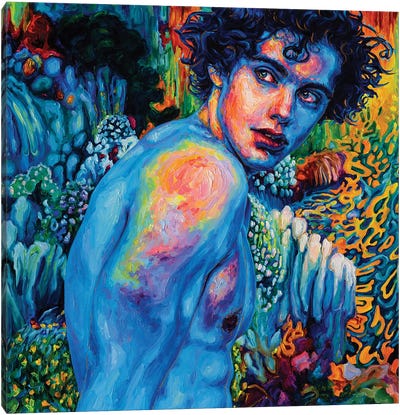 Blue Guy Canvas Art Print - Art by LGBTQ+ Artists
