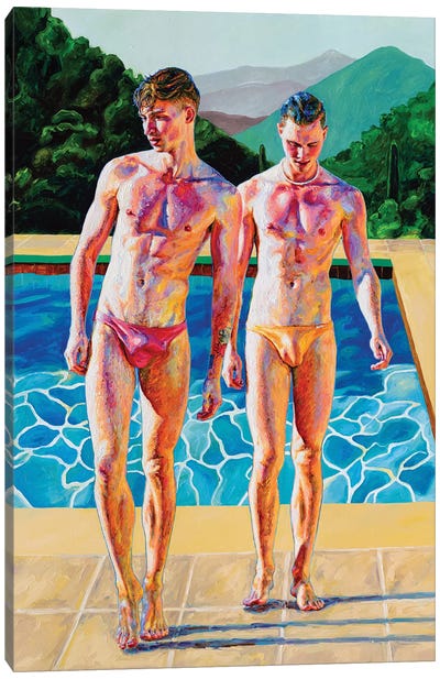 Twins (2024) Canvas Art Print - Swimming Art