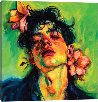 Green Portrait Canvas Art Print - LGBTQ+ Art