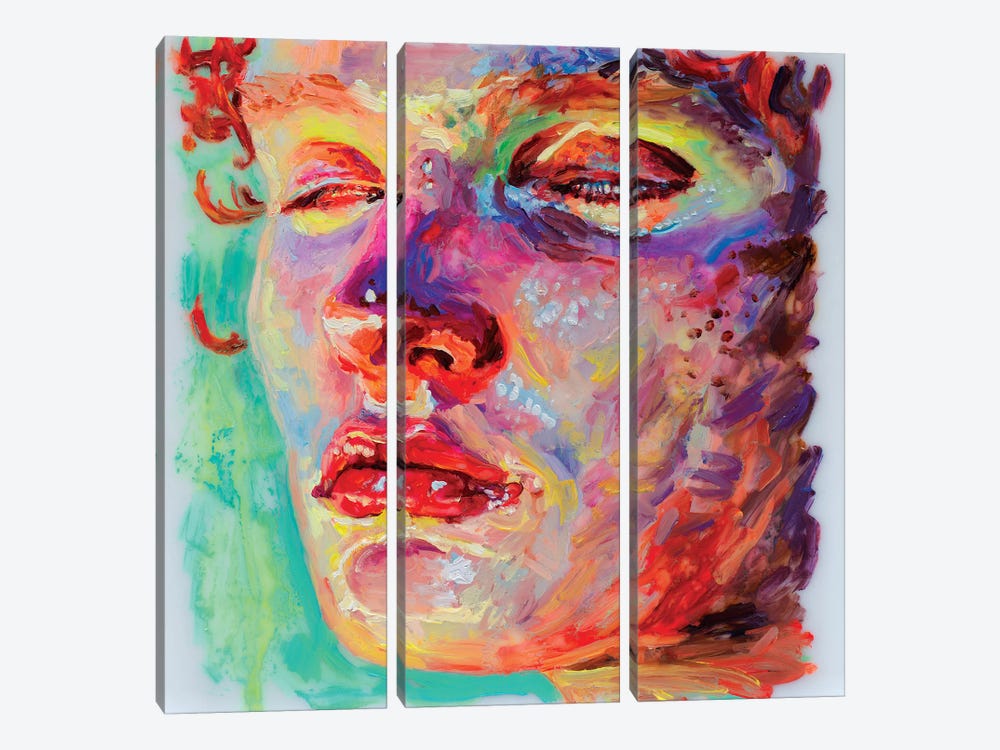 Face Study IX by Oleksandr Balbyshev 3-piece Canvas Wall Art
