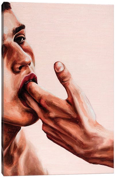 Fingers In Your Mouth Canvas Art Print - Oleksandr Balbyshev