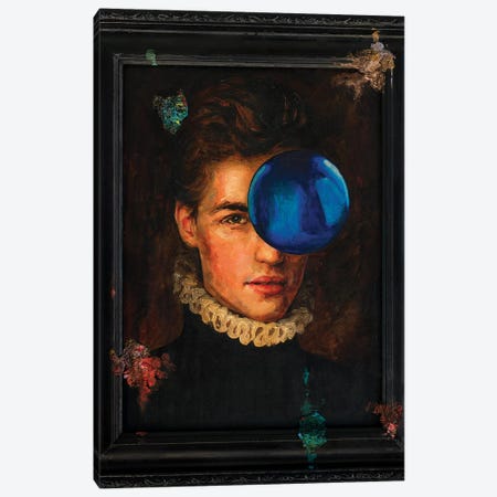 Gothic Portrait With A Blue Ball Canvas Print #OBA46} by Oleksandr Balbyshev Canvas Art Print