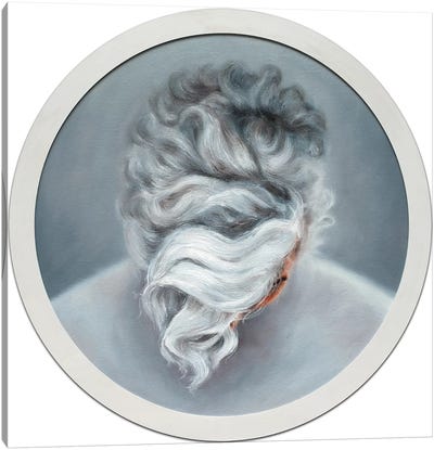 Ashen Hair Canvas Art Print - Monochromatic Moments
