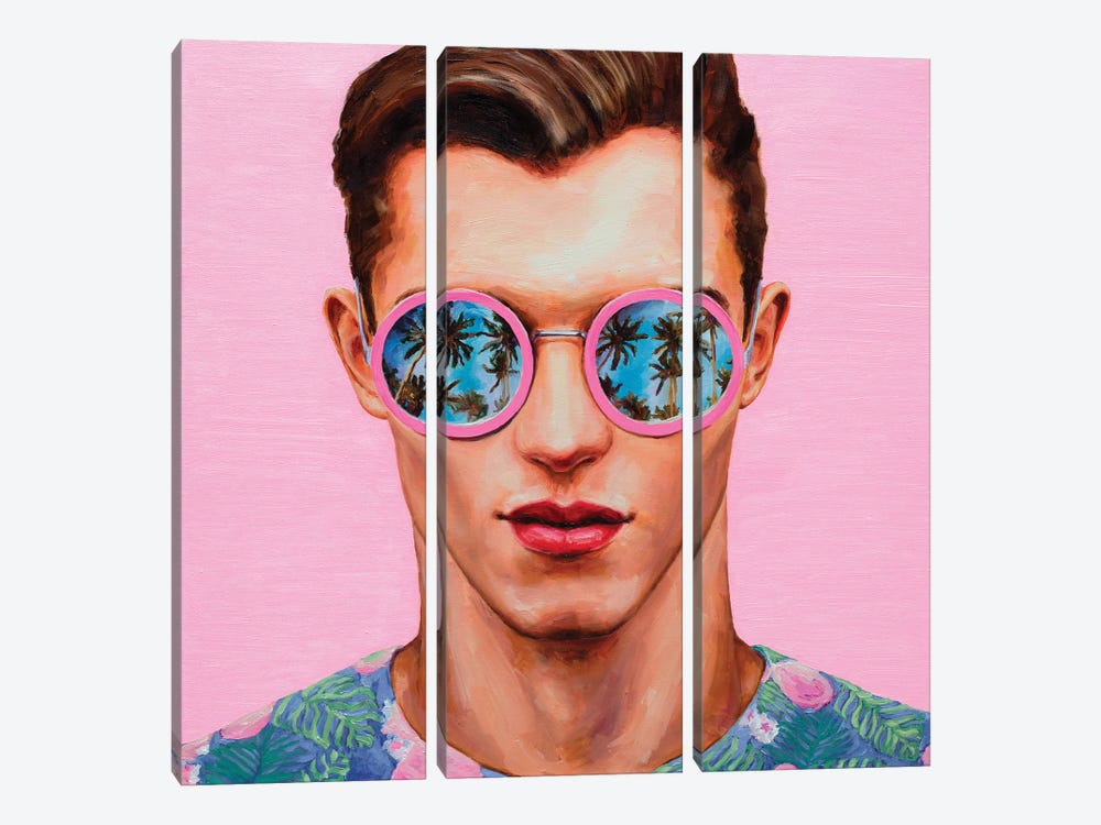 Pink Sunglasses by Oleksandr Balbyshev 3-piece Canvas Artwork