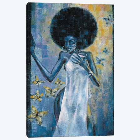 Afro Blue Canvas Print #OBJ3} by Jason O'Brien Canvas Art Print