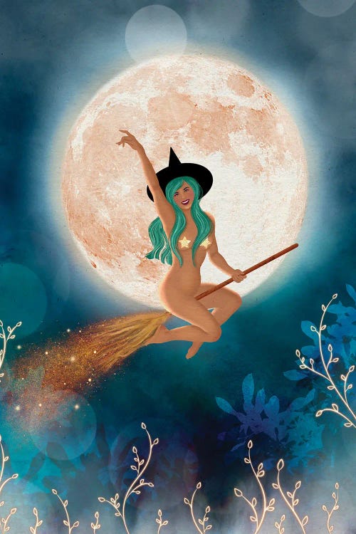 Fullmoon Witch by Olivia Bürki wall art