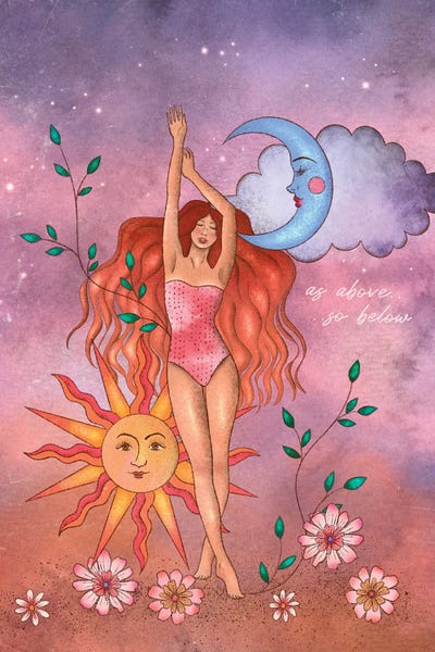 Sun And Moon by Olivia Bürki framed canvas print