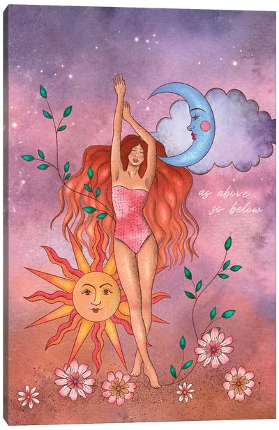 Sun And Moon Canvas Art Print - Astrology Art