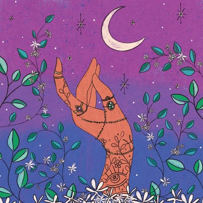 Jasmine & Jewels by Olivia Bürki framed canvas print