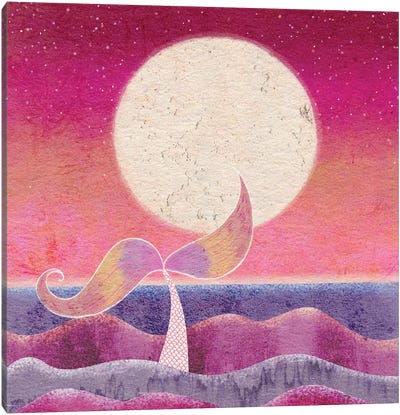 Mermaid Moon Canvas Art Print - Olivia Bürki