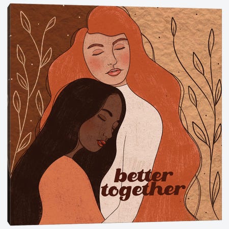 Better Together Canvas Print #OBK2} by Olivia Bürki Canvas Art