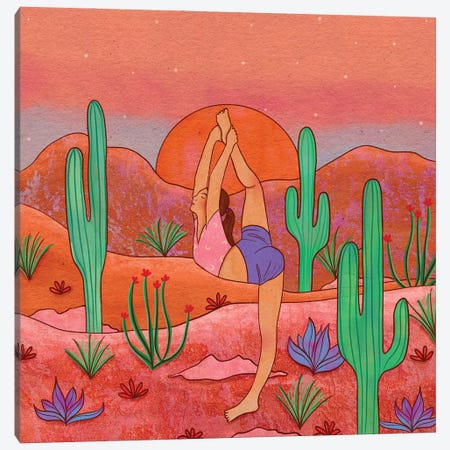 Yoga In The Desert I Canvas Print #OBK53} by Olivia Bürki Canvas Print