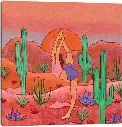 Yoga In The Desert I Canvas Art Print - Olivia Bürki