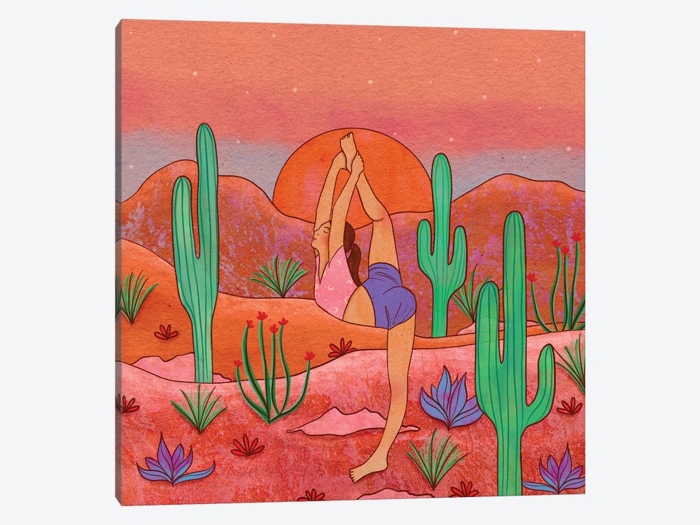 Yoga In The Desert I by Olivia Bürki 1-piece Canvas Print