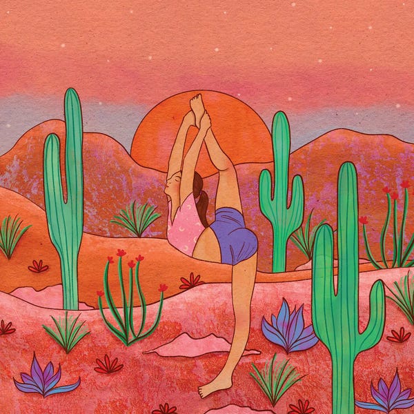 Cacti: Yoga In The Desert I by Olivia Bürki