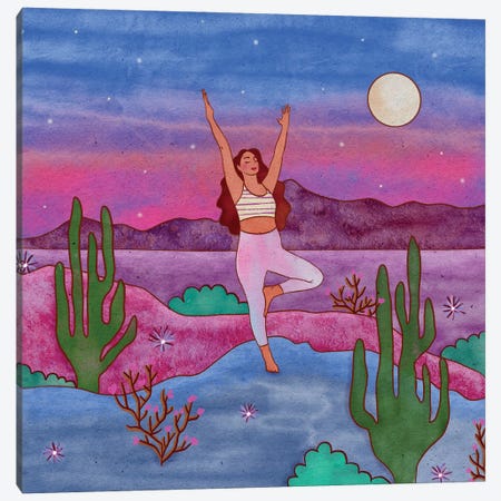 Yoga In The Desert IV Canvas Print #OBK58} by Olivia Bürki Canvas Print