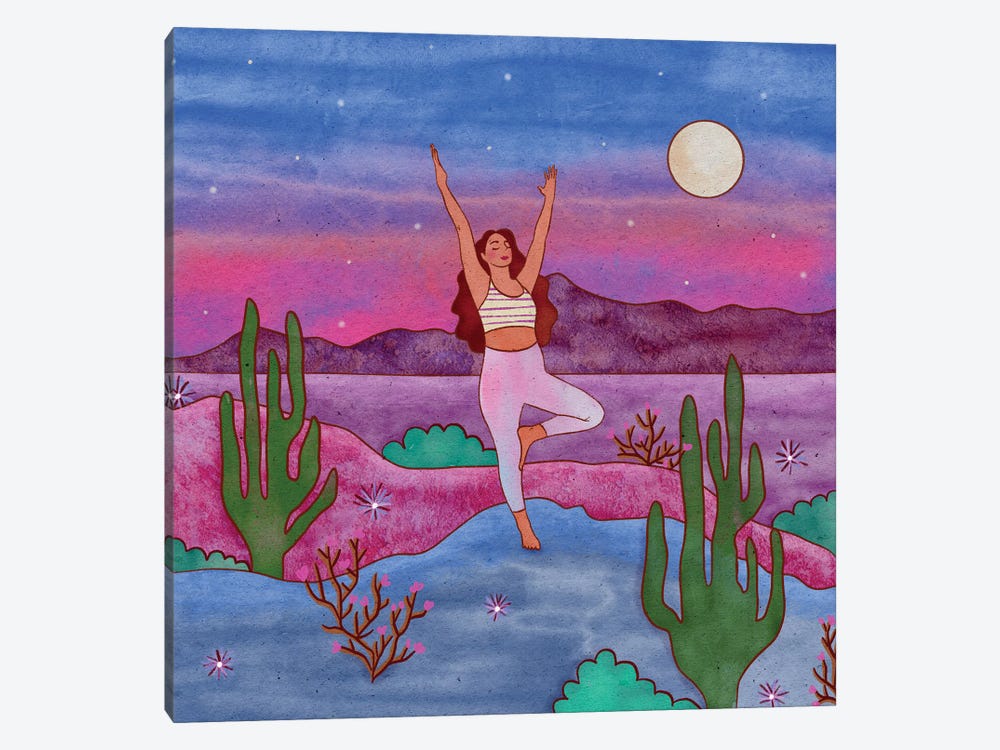 Yoga In The Desert IV by Olivia Bürki 1-piece Canvas Art