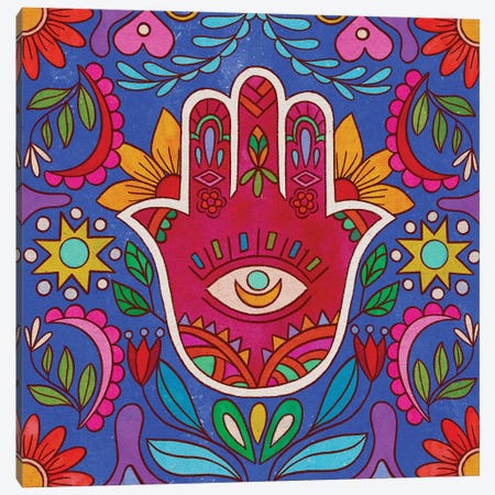Colorful Hamsa Hand Canvas Print #OBK59} by Olivia Bürki Canvas Art Print