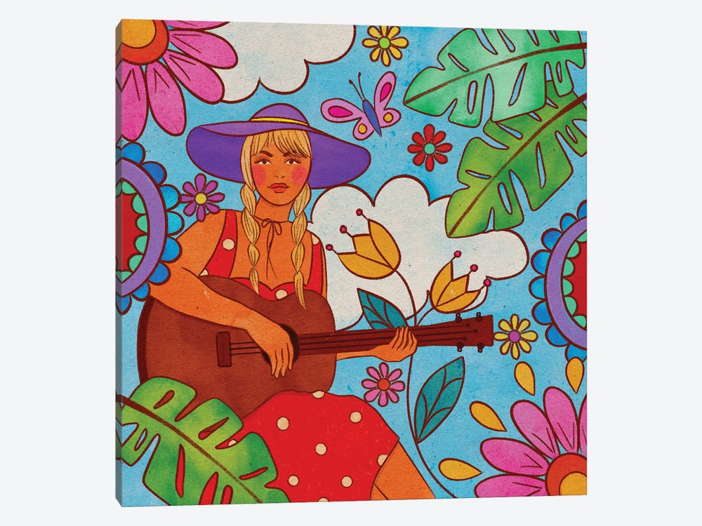 La Chica De La Guitarra by Olivia Bürki 1-piece Canvas Artwork