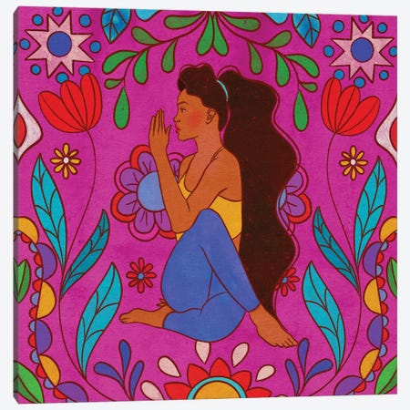 Colorful Yoga Canvas Print #OBK63} by Olivia Bürki Canvas Artwork