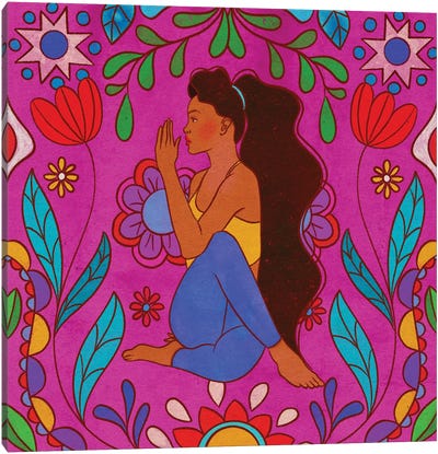 Colorful Yoga Canvas Art Print - Olivia Bürki