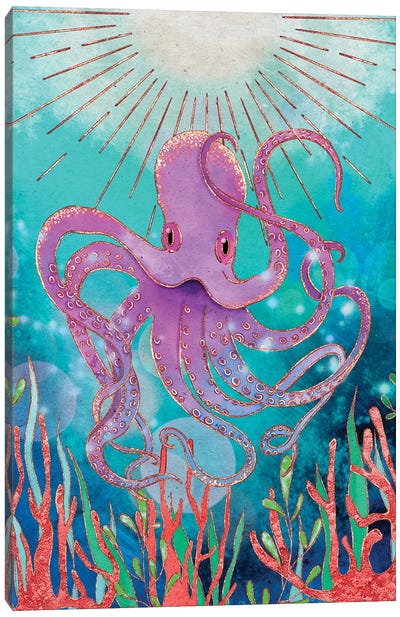 Octopus Magic Canvas Art Print - Coral Art