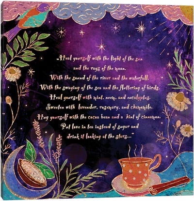 Poem Of María Sabina Part I Canvas Art Print - Tea Art