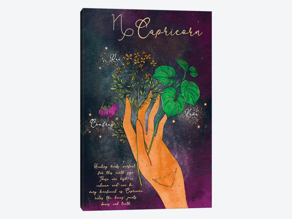 Capricorn Healing Herbs by Olivia Bürki 1-piece Canvas Art