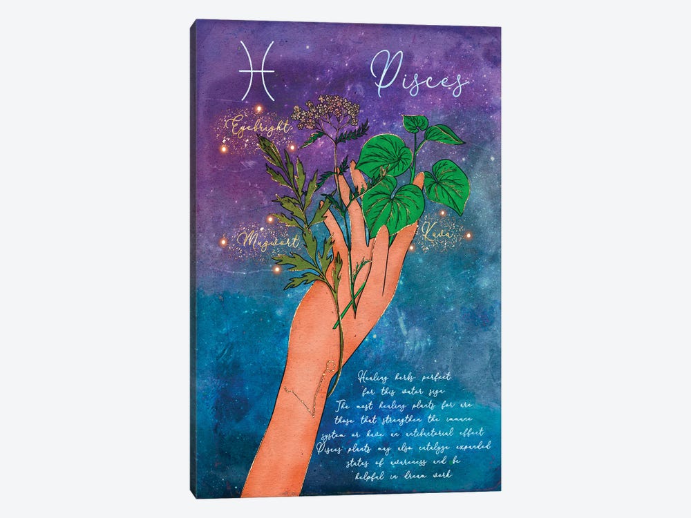 Pisces Healing Herbs by Olivia Bürki 1-piece Canvas Print