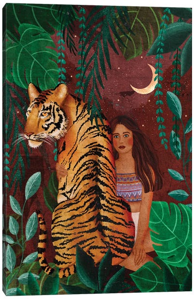 Jungle Nights Canvas Art Print - Tiger Art